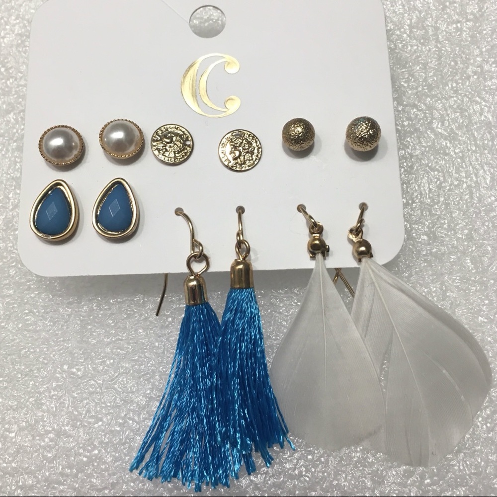 Charming Charlie Earrings, Tassel & Feather